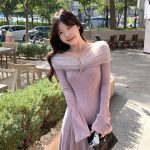 Off-Shoulder Sweet and Spicy Slim Fit Dress