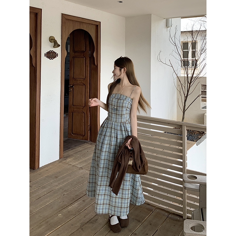 Sweet Knit Cardigan and Plaid A-Line Dress Two-Piece Set - Image 5