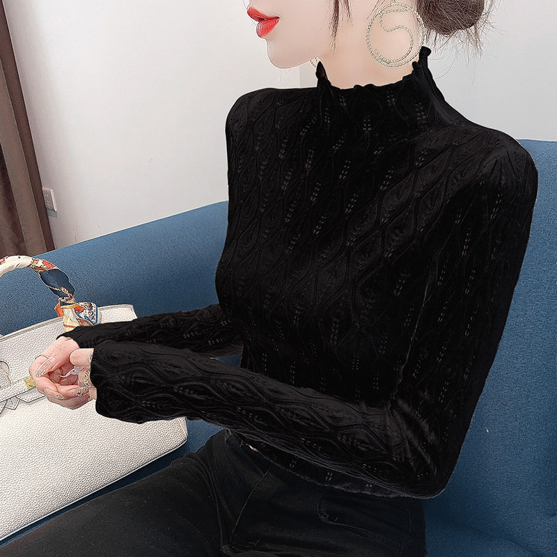 Women's Half Turtleneck Knit Base Layer Sweater Long Sleeve Cropped Top Fall 2026 - Image 5